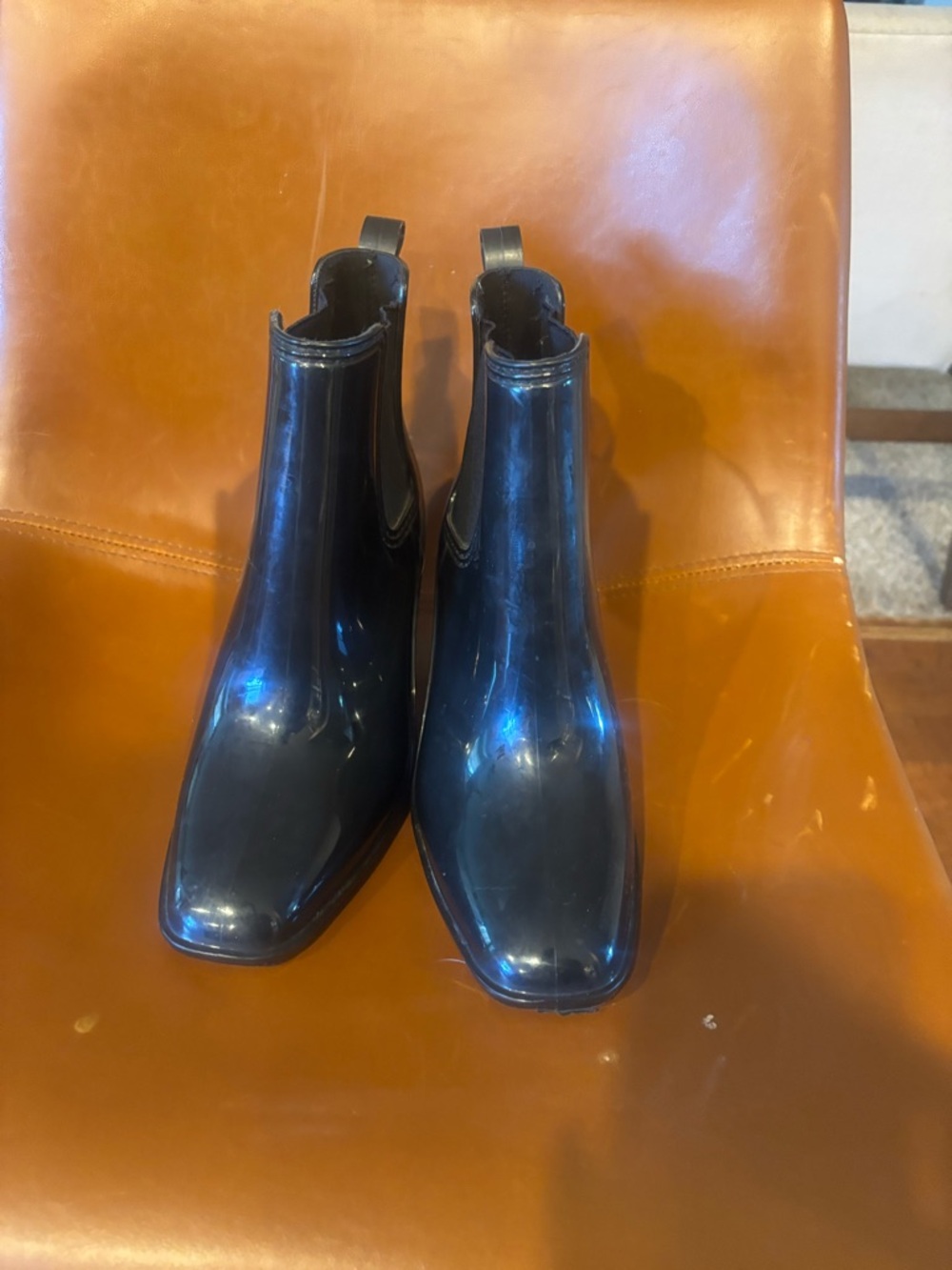Jeffery Campbell Heeled Patent Rain Booties| Size 9
